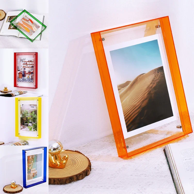 Acrylic Picture Frame，DIY Customer Photo Frame for Wall Mounted Tabletop，Neon Hanging Frame,Display Photo，Room Decoration