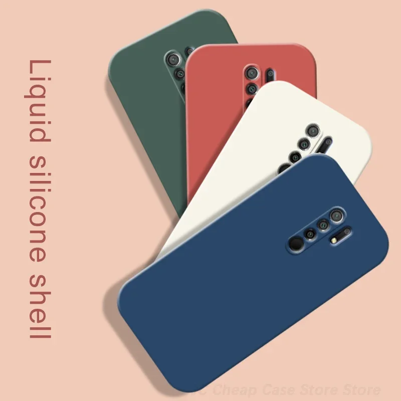 Liquid Silicone Phone Case for Xiaomi Redmi 9 Back Cover for Redmi 9 Case Original for Xiaomi 9 Protective Cover Funda 6.53 Inch