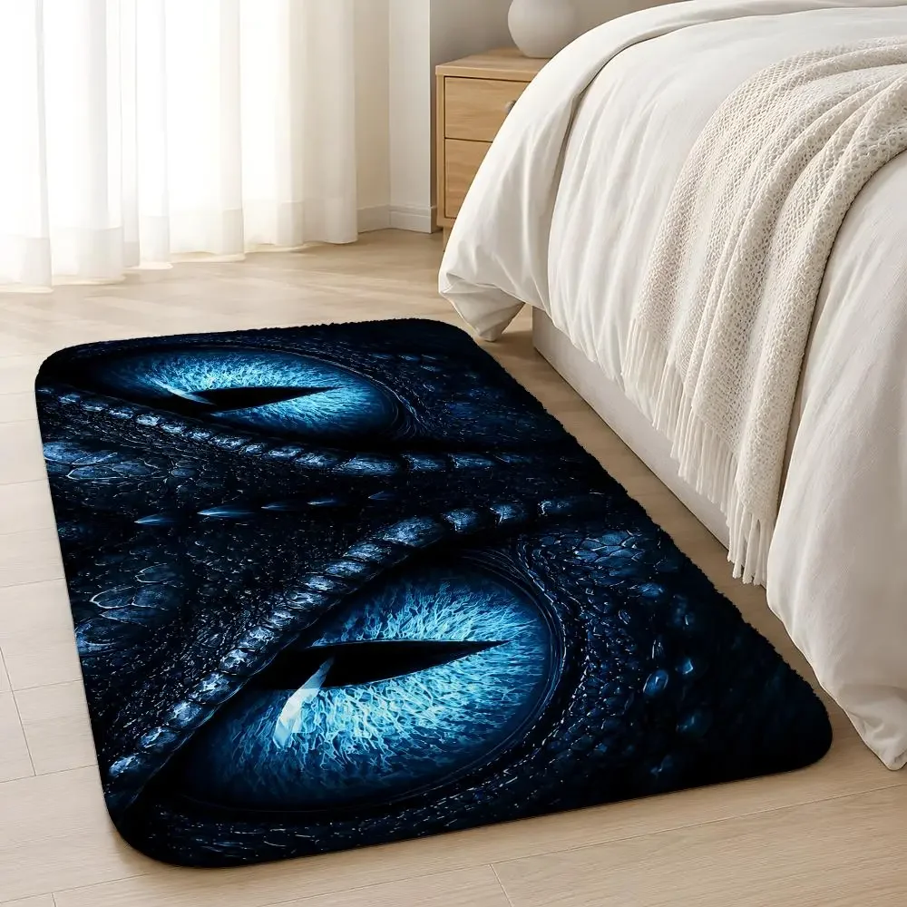 Midnight Dragon Eyes Flannel Rug Non-Slip Absorbent Soft Washable Floor Mat For Entryway Hallway Bathroom Kitchen Decor
