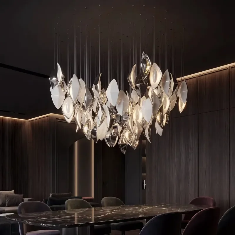 Customizable Modern Handmade Ceramic LED Chandelier Warm White Light Fixture for Hotel Villa Bedroom Home Decoration