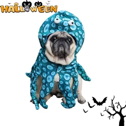 Funny Dog Cat Costumes Octopus Clothes Kitty Kitten Octopus Halloween Costume Puppy Suits Dressing up Party Clothes for Cats