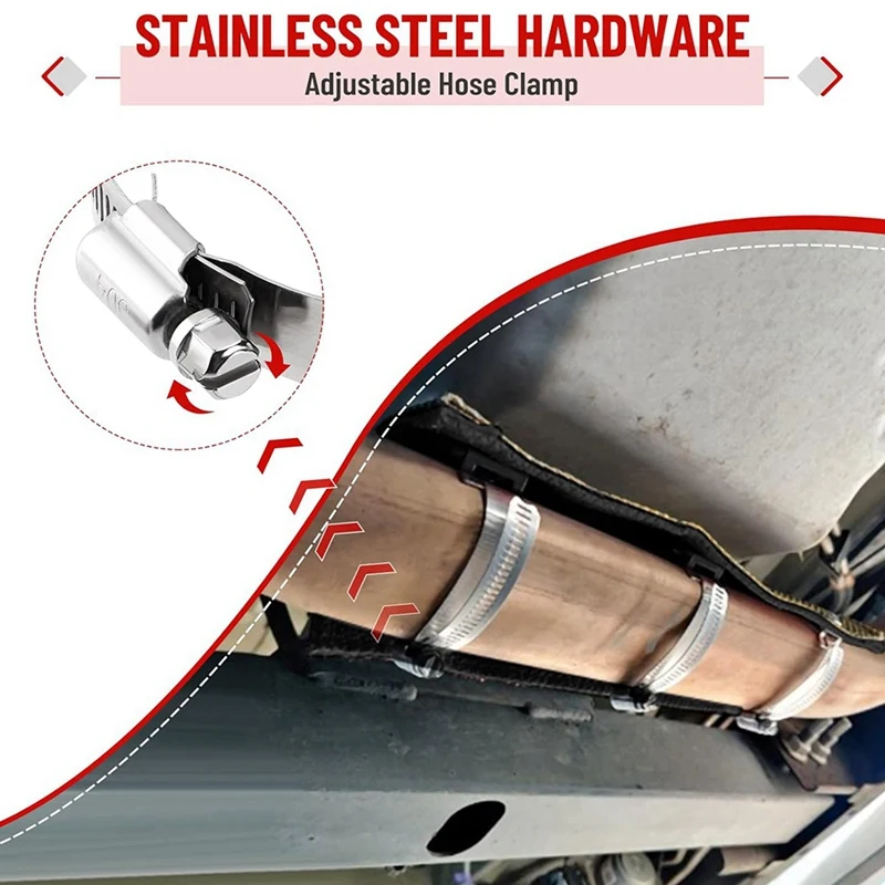 Titanium Pipe Shield 6x12Inch Exhaust Heat Shield, Design Heat Protection Up to 1350°F, Protects Heat Sensitive-A23R