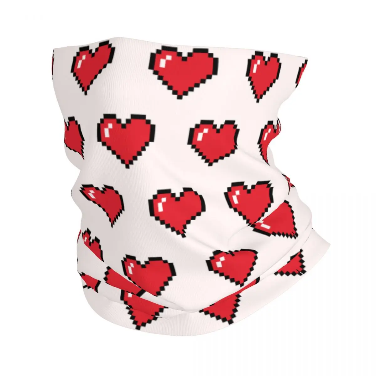 Heart Drawing In Pixel Art Bandana Neck Gaiter Printed Balaclavas Face Scarf Multi-use Headwear Fishing Outdoor Adult All Season