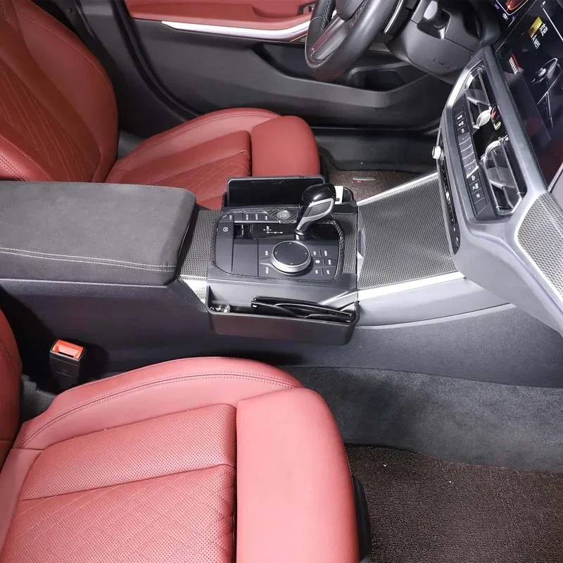 BMW 3シリーズ G20 2020-2025年式 車内アクセサリー ABS製 ブラック カーギアシフト収納ボックス トレイ 両側オーガナイザー 左ハンドル車用