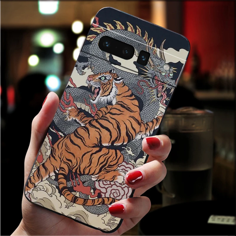 

Japanese tiger art tattoo Carcasa Funda Phone Case For Google Pixel 10 9 Pro XL 9A 8 7 6 Pro Pixel 8A 7A 6A Pixel 8 7 6 5 Case