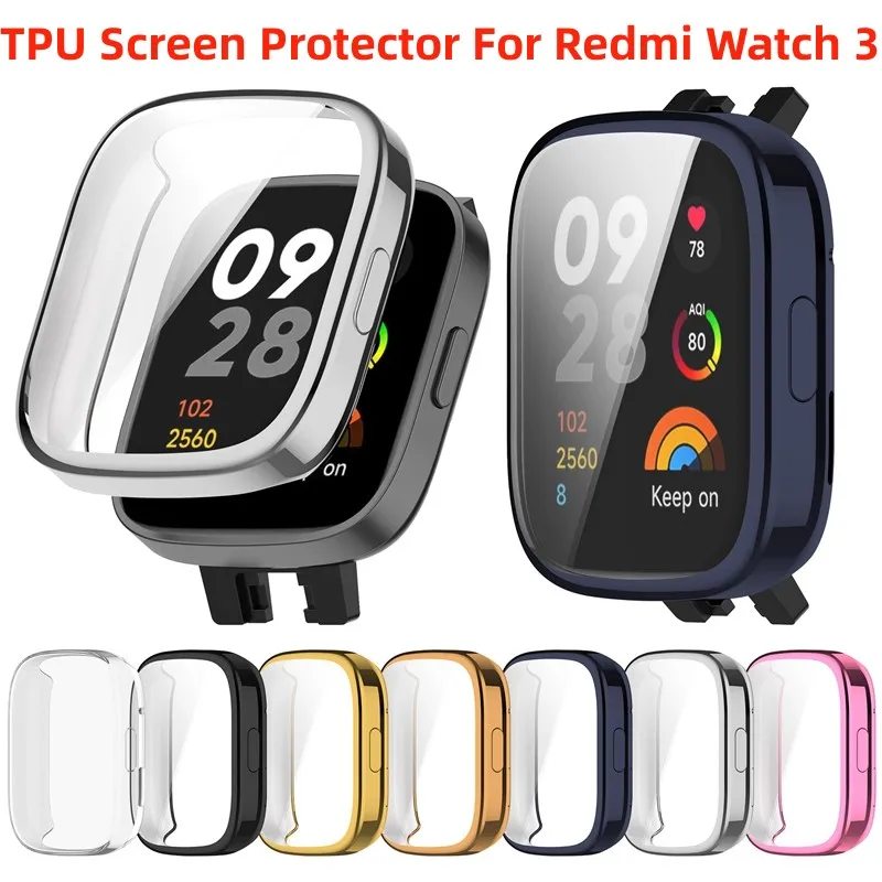 Protective TPU Case For Redmi Watch 3 Soft Smart Watchband Screen Protector Cover for Xiaomi Redmi Watch 3/Redmi Watch3 Cases