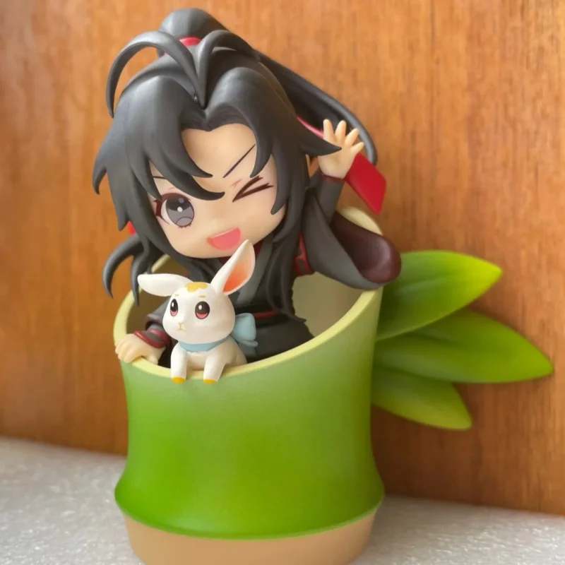 Mo Dao Zu Shi Anime Action Figures Q Version Wei Wuxian Lan Wangji With Bamboo Handmade Models Table Decoration Collectible Gift