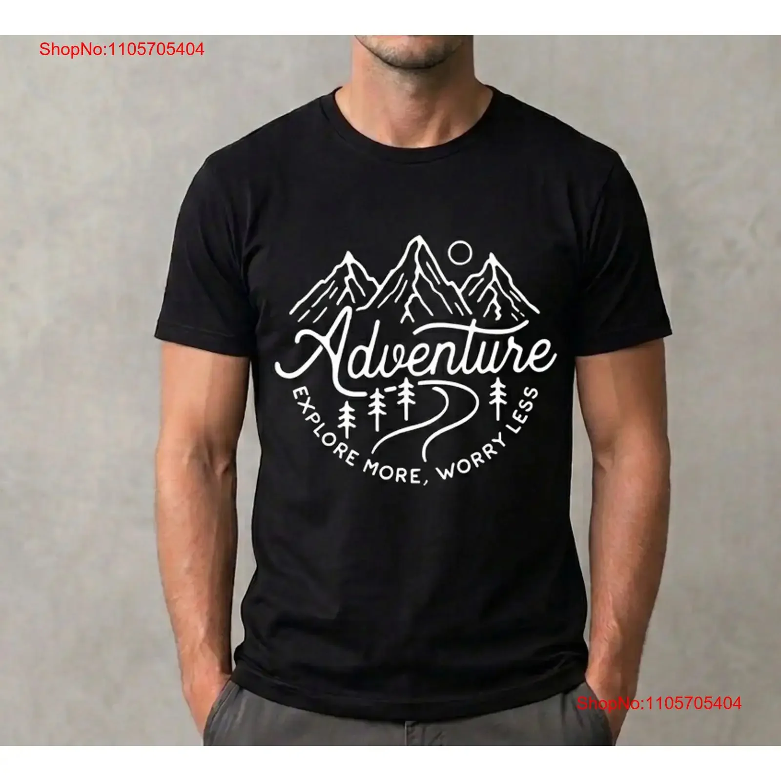 Adventure Explore More Worry Less T Shirt Mountain Hiking long or short sleeves vintage Washed Stylish fashion streetwear