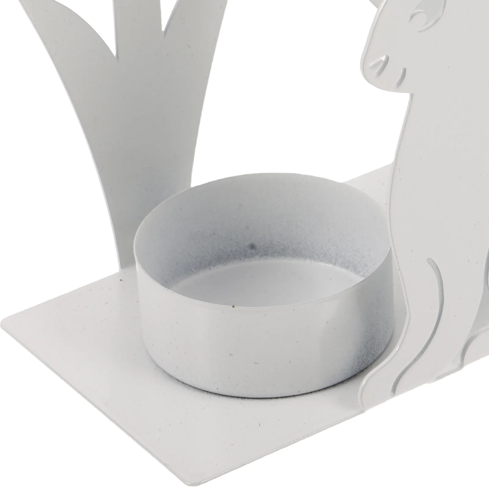 

Cute Rabbit Holder with Flower Design Tinplate Easter Holder for Tabletop Decor Centerpiece Desktop Ornament