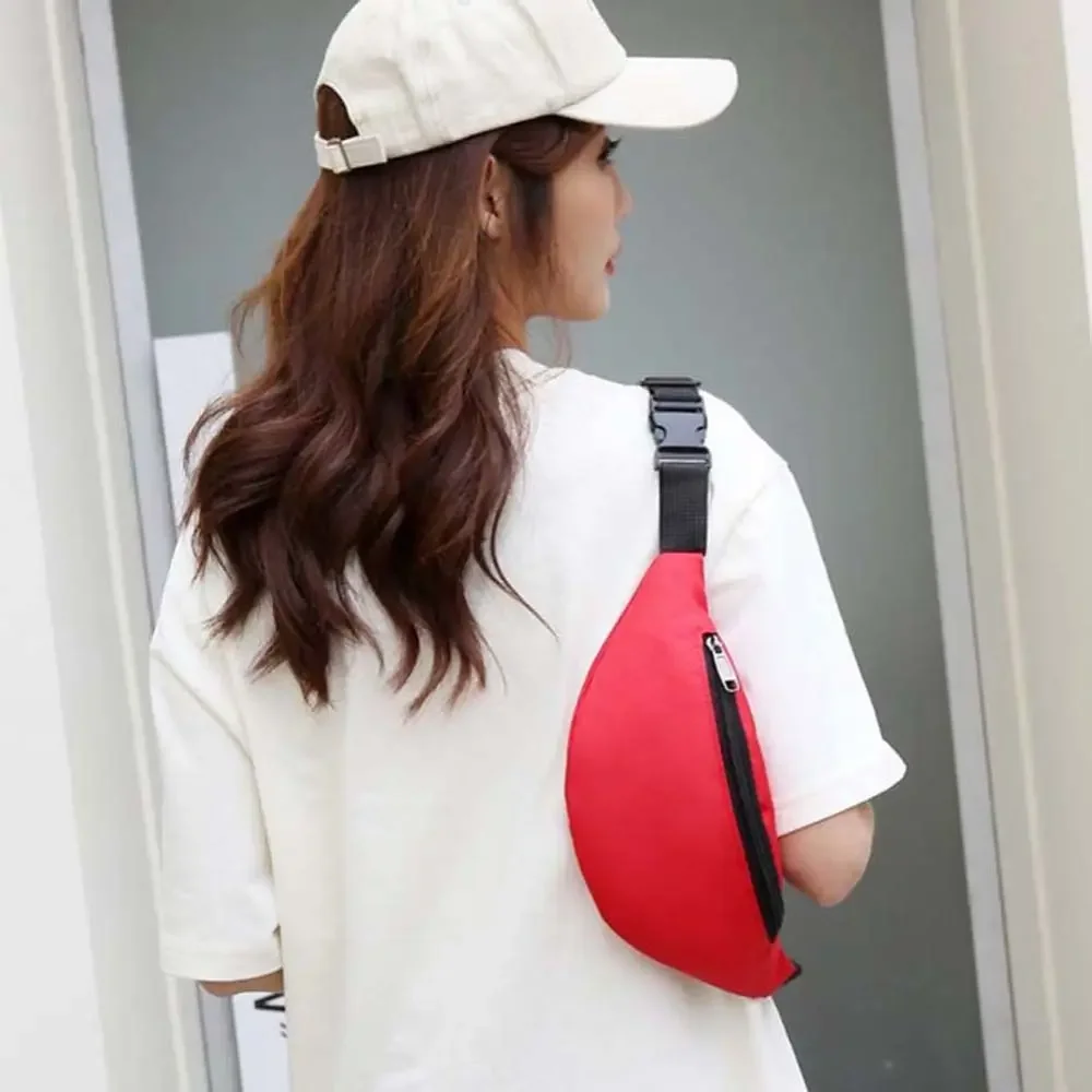 Solid Color Waist Bag Women\'s Belt Bag Travel Men Bum Bags Waterproof Female Purse Ladies Belly Pouch for Phone Coins