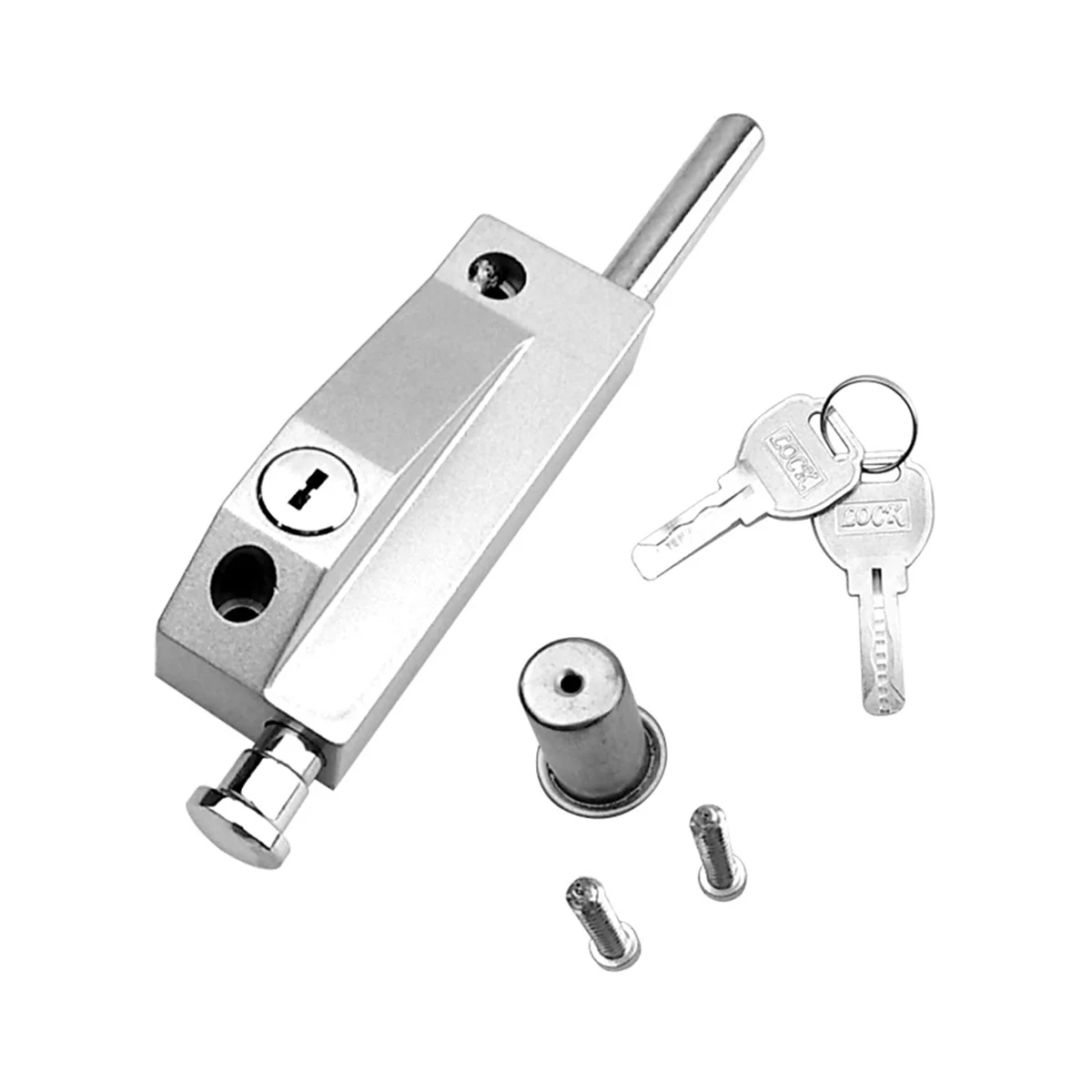 Sliding Door Lock for Window Glass Patio Doors Silver Auxiliary Security Lock Glass Door Lock Mortise Lock