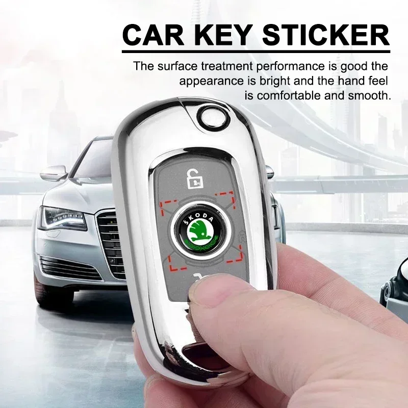 New 14mm Fob Car Logo Sticker For Car Remote Control Key For Skoda Octavia Kodiaq Fabia Rapid Superb A5 A7 2 Kamiq Karoq