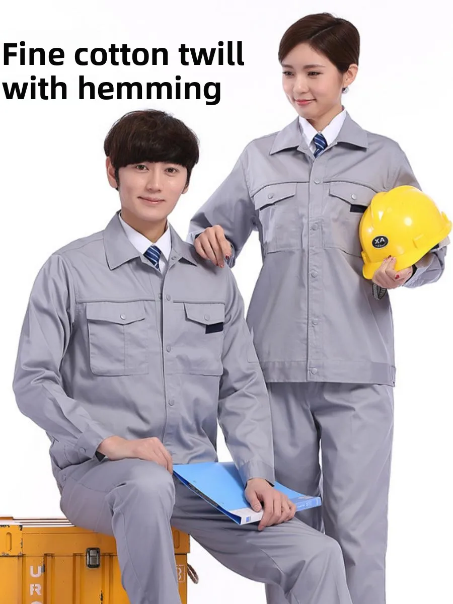 

Мужской летний тонкий рабочий костюм с длинным рукавом, дышащий, износостойкий, из хлопка и полиэстера, новая весенняя школьная форма