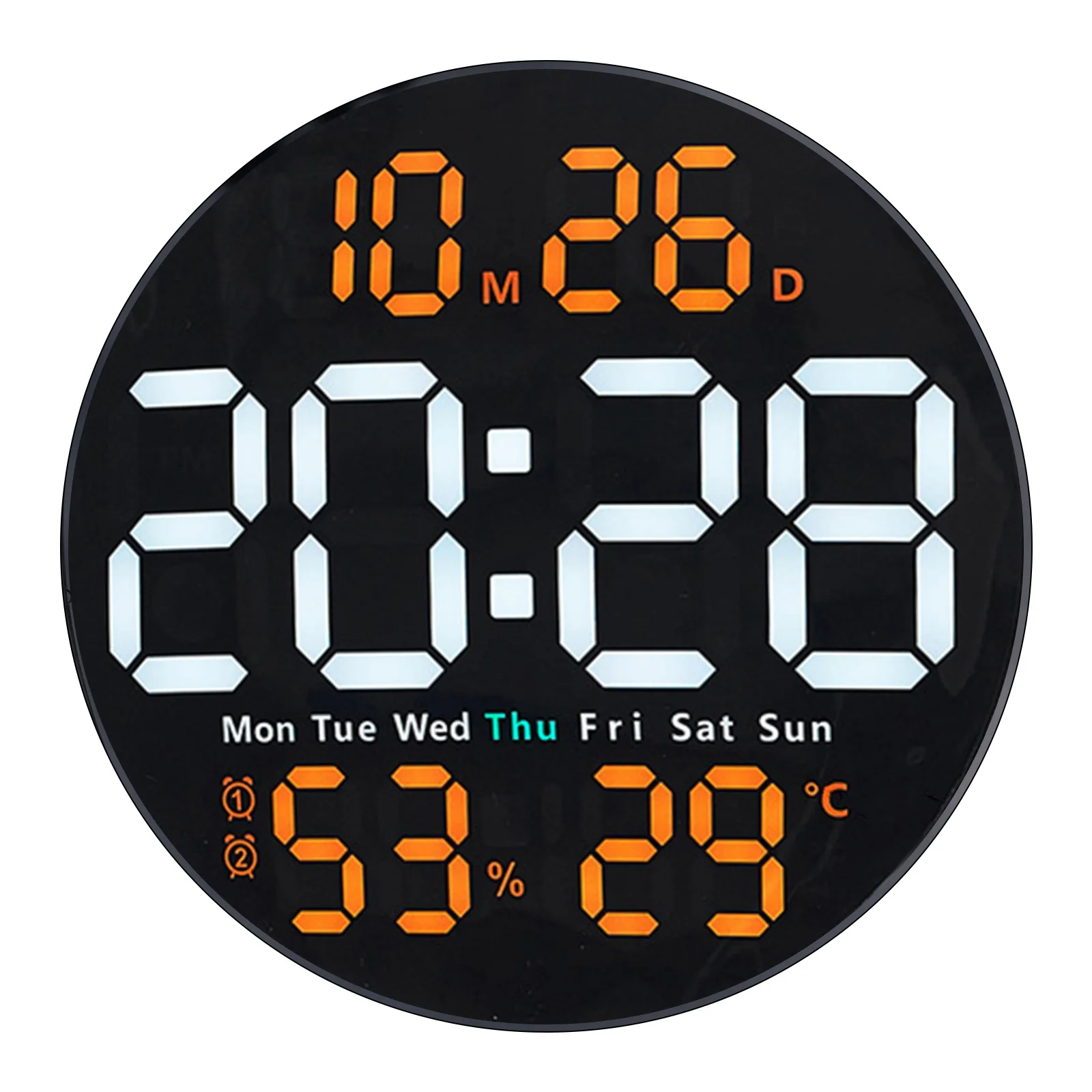 Sleek 10 Inch LED Digital Wall Clock with Alarm Functionality and Environmental Monitoring for Modern Living Spaces