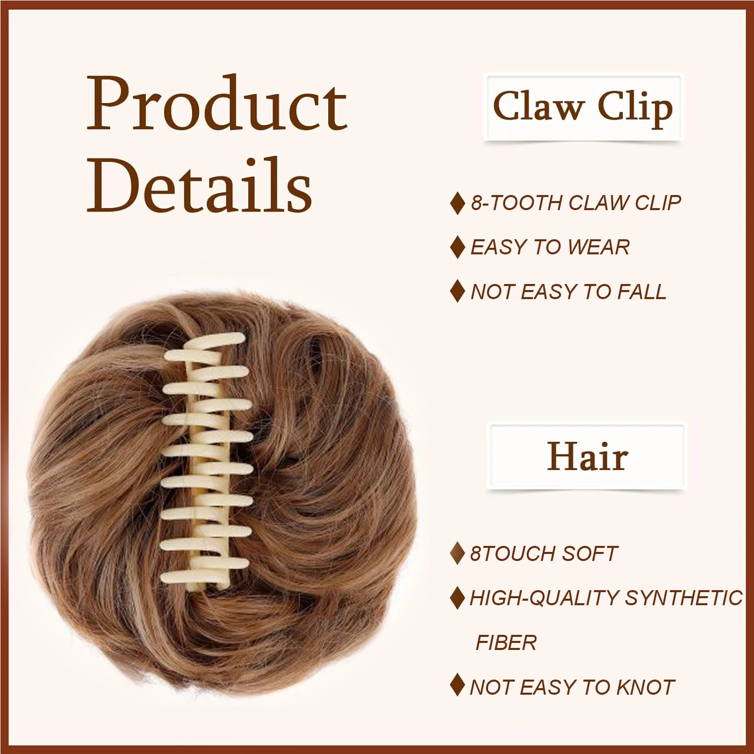 Claw Clip Wavy Curly Hair Bun  - đánh giá và giá Claw Clip Messy Bun Hair Piece