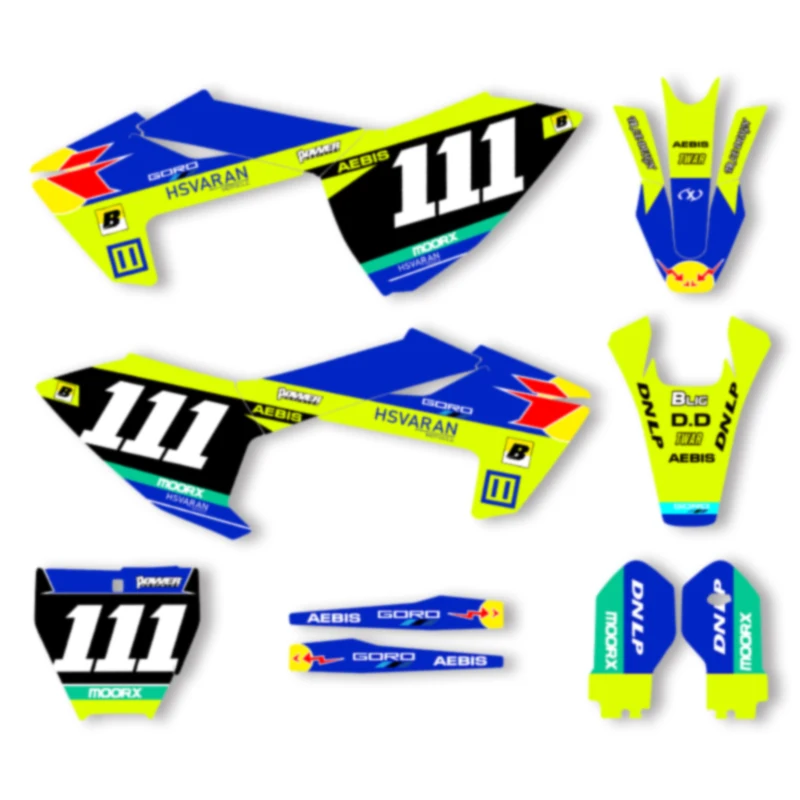 

DSMTECH Custom Team Graphics Backgrounds Decal Stickers Kit For Husqvarna TC 85 2023 2022 2021 2020 2019 2018 005