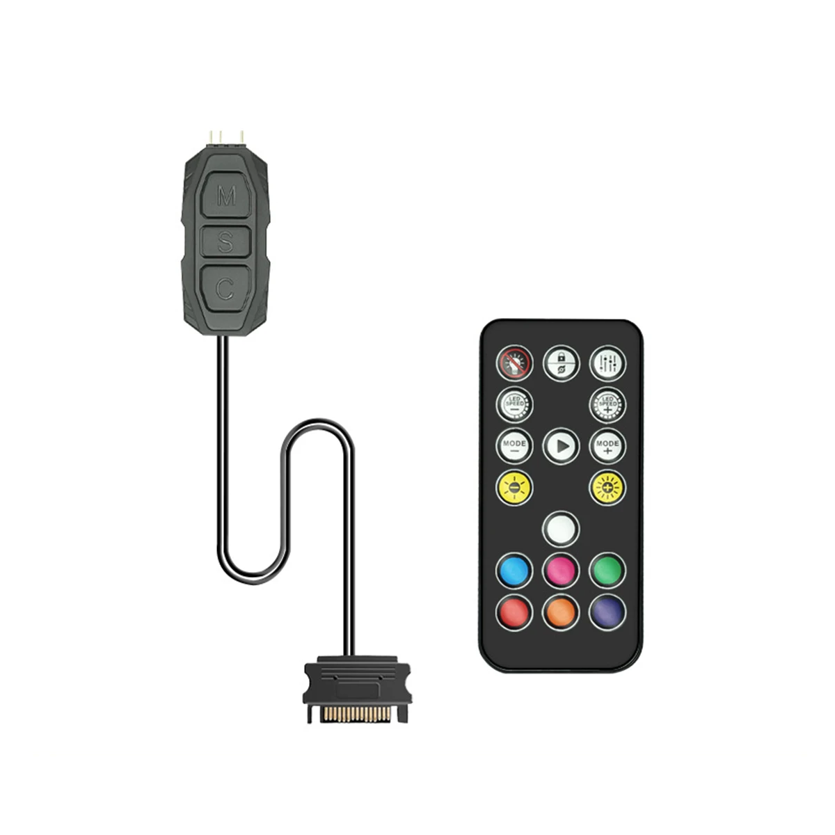 JavicTech DS Mini ARGB PC Fans Controller Kit with One-to-One Matching Function for Computer Case RGB Fans, PC ARGB Heat Sink
