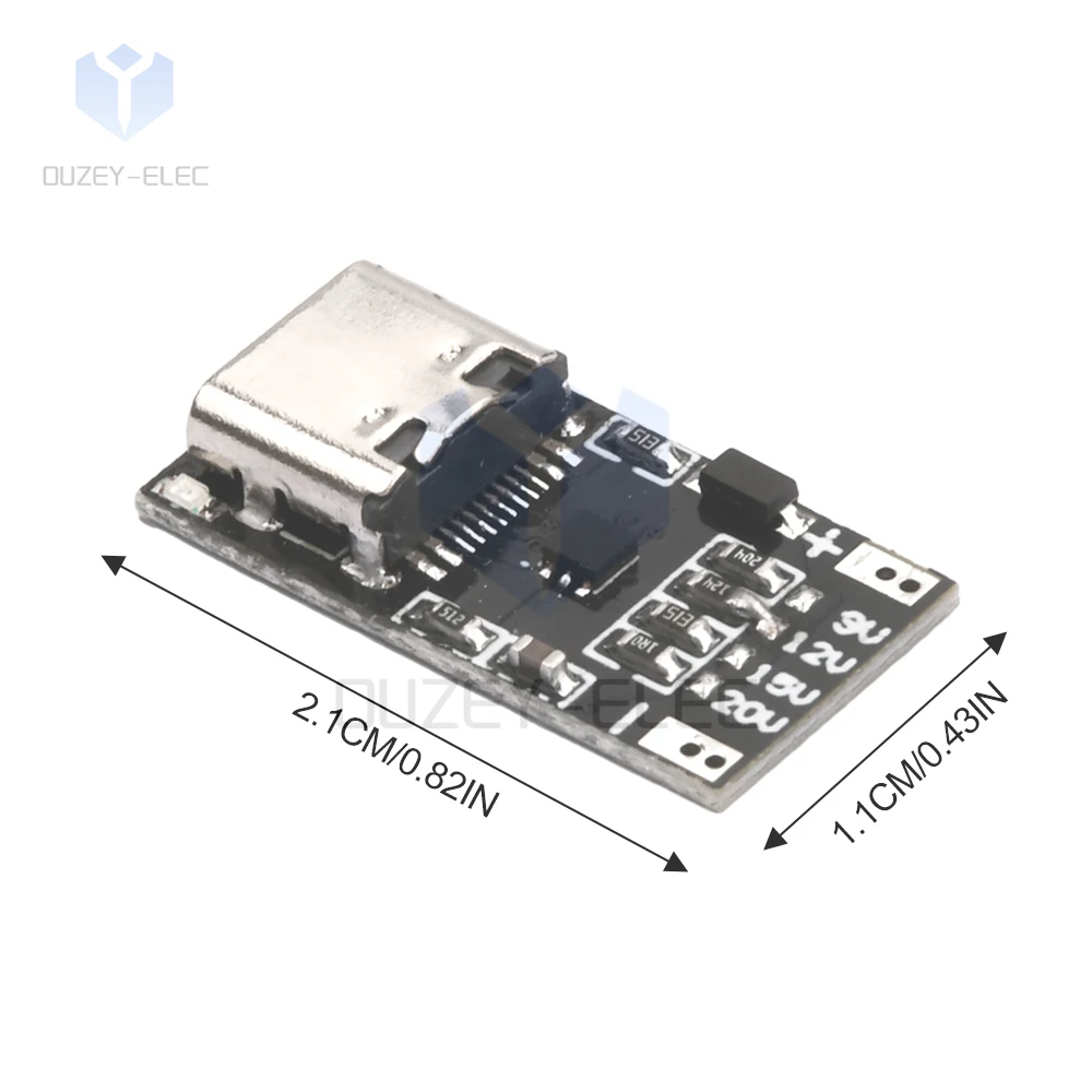 USB-C PD QC Trigger 9V 12V 15V 20V DC Adjustable Voltage Power Module 5A Type-C Female Input Fast Charger Power Delivery Boost