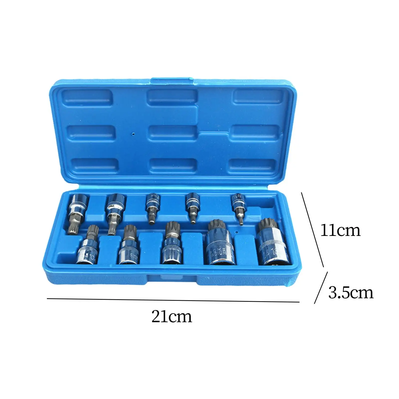10Pcs Triple Square Spline Bit Socket Tamperproof Bit Portable with Storage Box for Untightening Screws Bolts Trucks