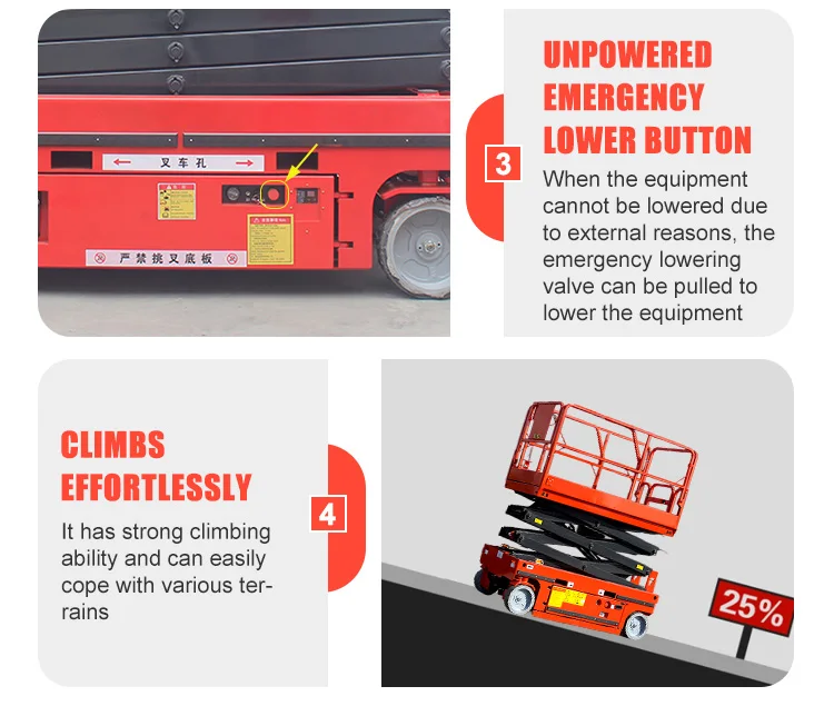 6-14m Hydraulic Aerial Work Platform CE Certified 500kg Heavy Load Self-Propelled Scissor Lift For Building Construction