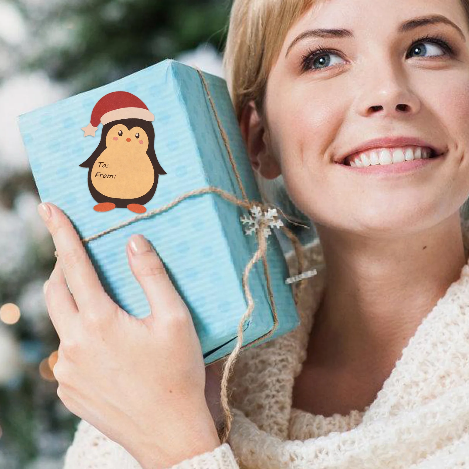 

Operitacx 20 Sheets Christmas Stickers Xmas Tags Santa Labels Holiday Decorative Paper Name Tags for Gifts Presents