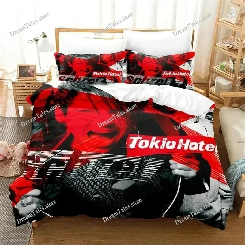 

Комплект постельного белья с 3D-принтом Tokio Hotel Kaulitz для мальчиков и девочек, размеры Twin, Queen, King, пододеяльник, наволочка, для мальчиков и взрослых 741
