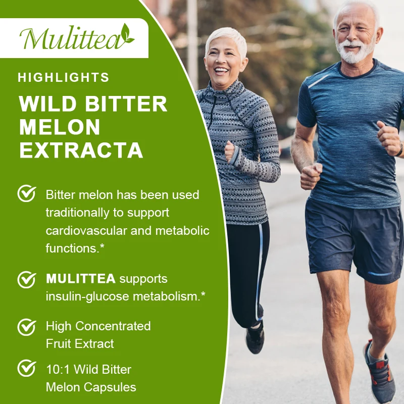 Mulittea Organic Bitter Melon Capsules Blood Sugar Balance Health Diabetes Detoxification Skin Digestive Health Immune Health