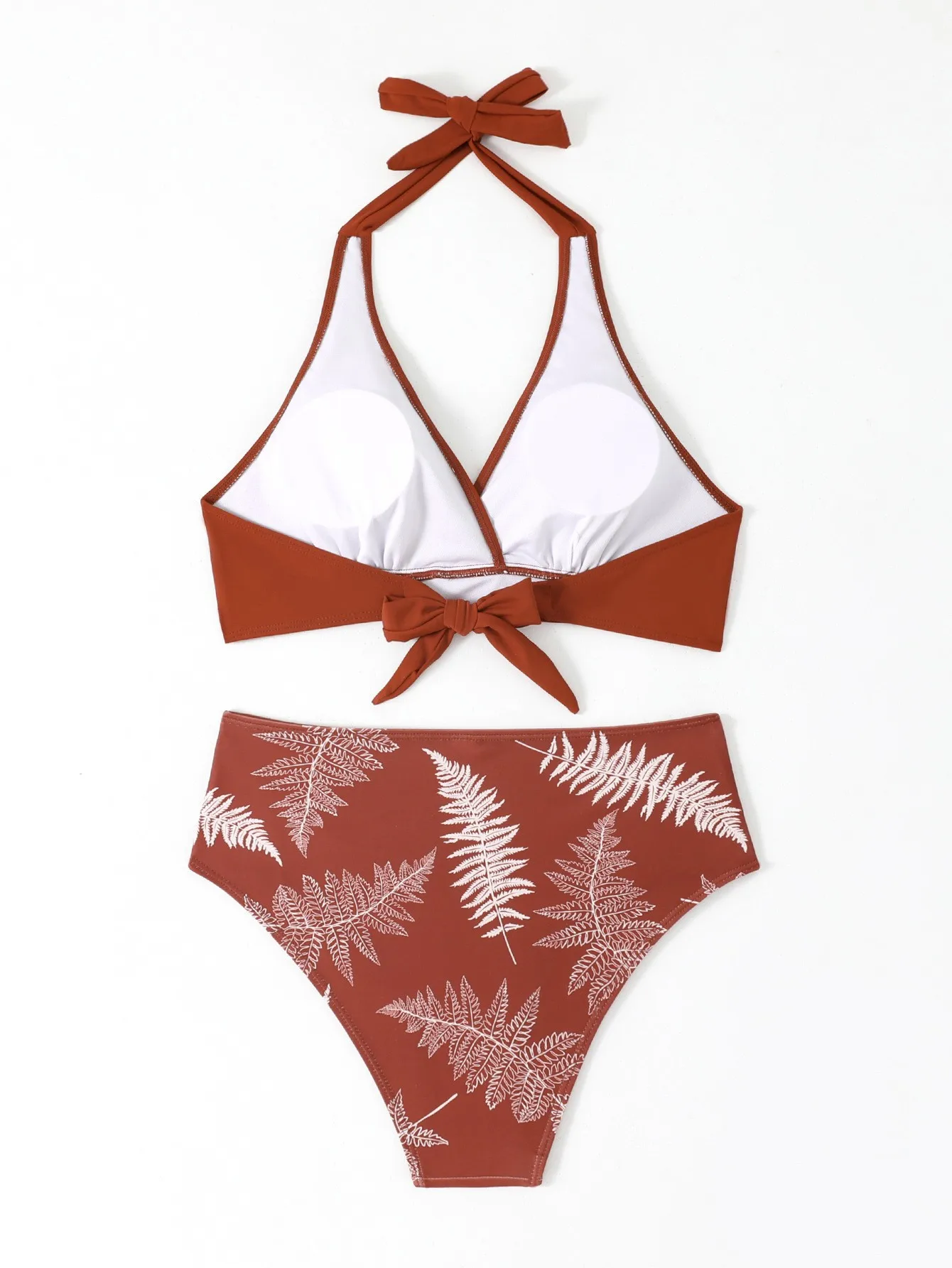 Seksowne bikini z wysokim stanem dwuczęściowy strój kąpielowy stroje kąpielowe typu Halter kobiece Vintage brazylijskie Biquini kwiatowy kostiumy kąpielowe strój kąpielowy