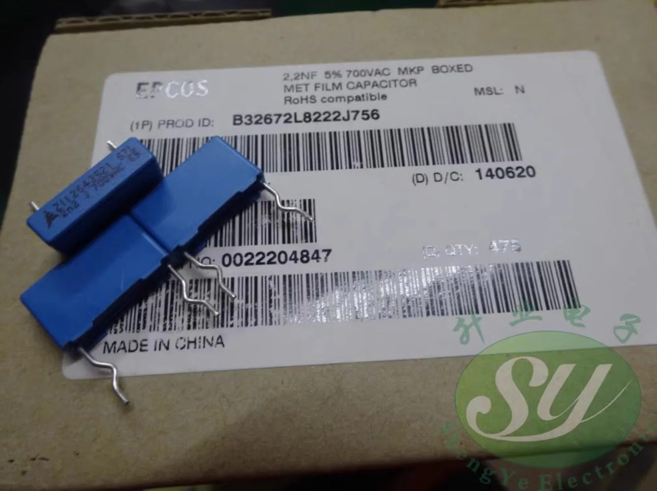 

10PCS EPCOS 0.0022uf/700vAC 2.2nf 2200pf 2n2 222 New 15MM film capacitor