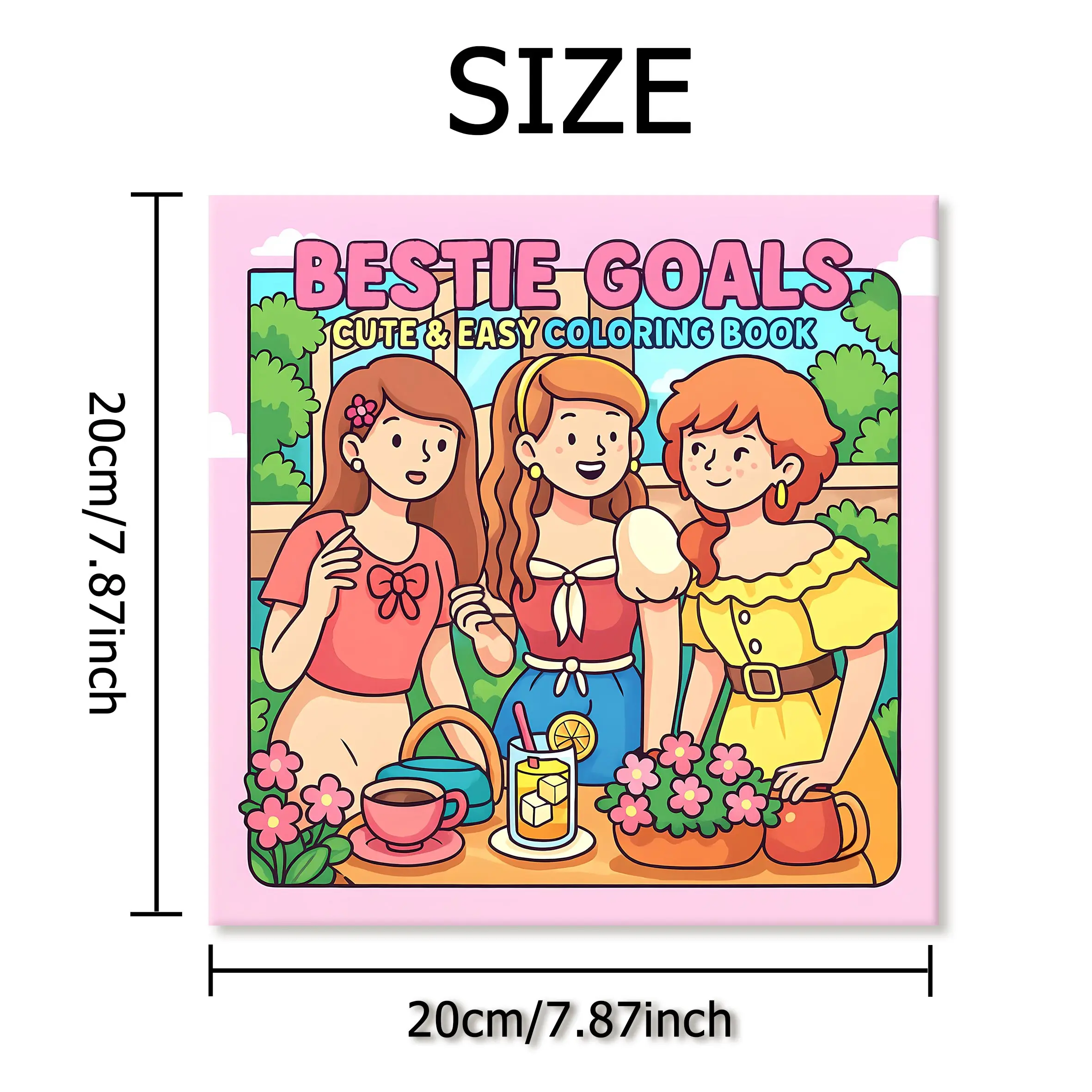 BESTIE GOALS: Coloring Book for Adults Featuring Cute Cozy Daily Activities for Relaxation (Cozy Spaces Coloring)