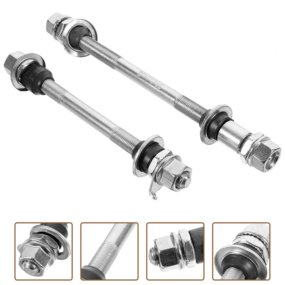 

1Set Wear Resistant Iron Bike Axle Set Front and Rear Skewer for Road Mountain Bikes Easy Installation Bike Repair Supplies