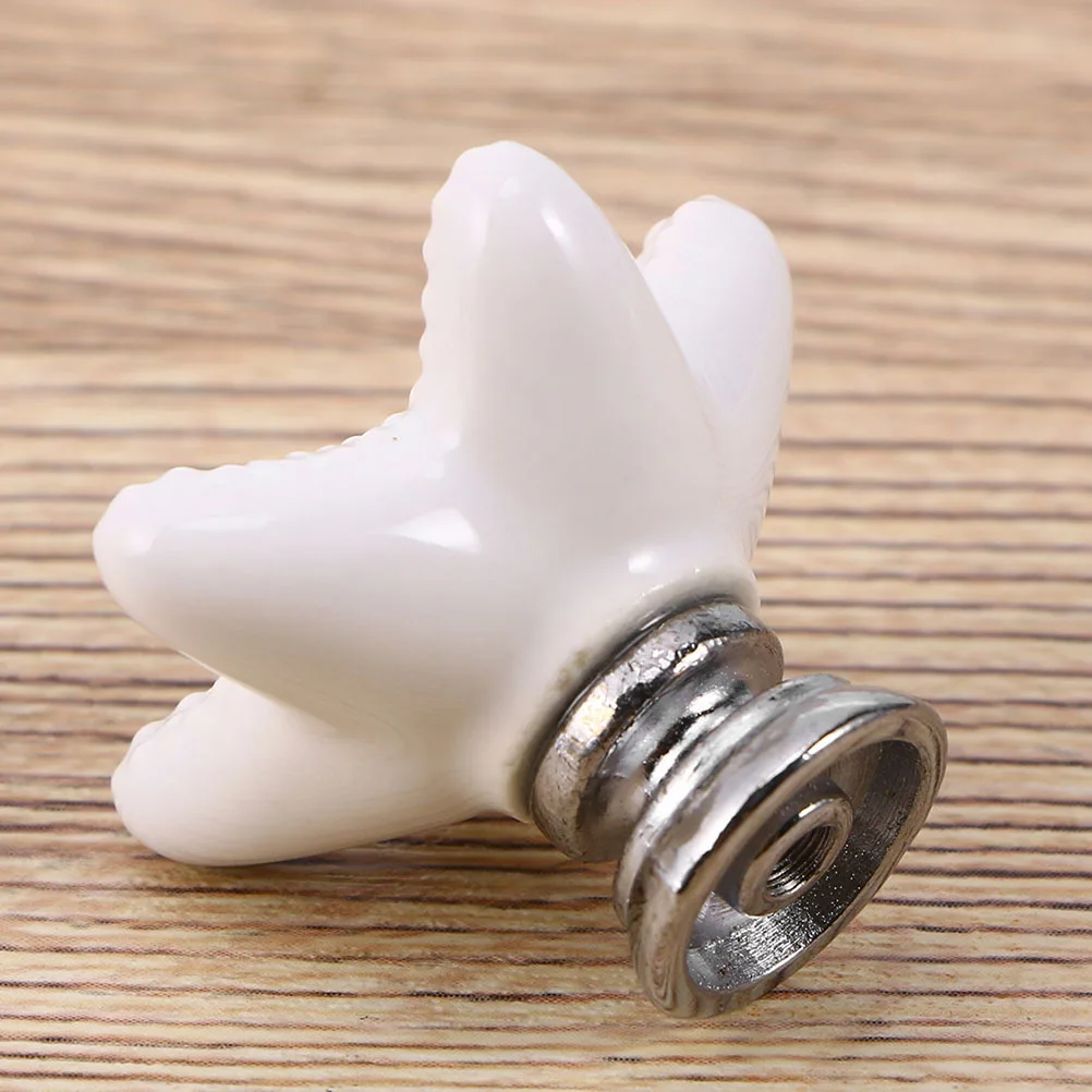 

2Pcs Star Cabinet Knob Ceramic Drawer Pull Handles for Furniture Home Office Bar Ktv Hotel Use White Star Cabinet Knob