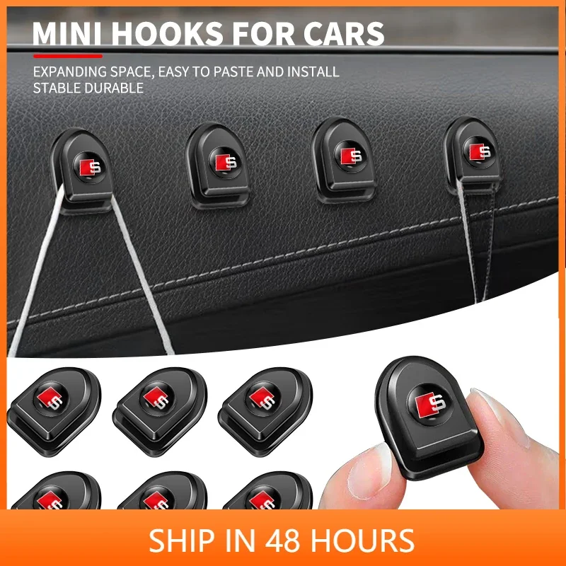 

1/2/4 шт. мини-автомобильные крючки USB-кабель, крючки для хранения ключей для наушников, автомобильные аксессуары для Audi A4 B5 B6 A3 8P 8V A5 A6 A1 A7 A8 Q2 Q3 TT