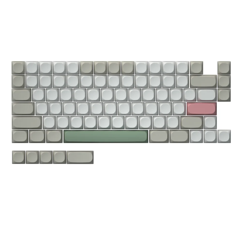 Imagem -02 - Diy Mecânica Keycaps Grupo Inglês ma Profile Dye-sub Bege Rosa Verde Pbt Keycaps