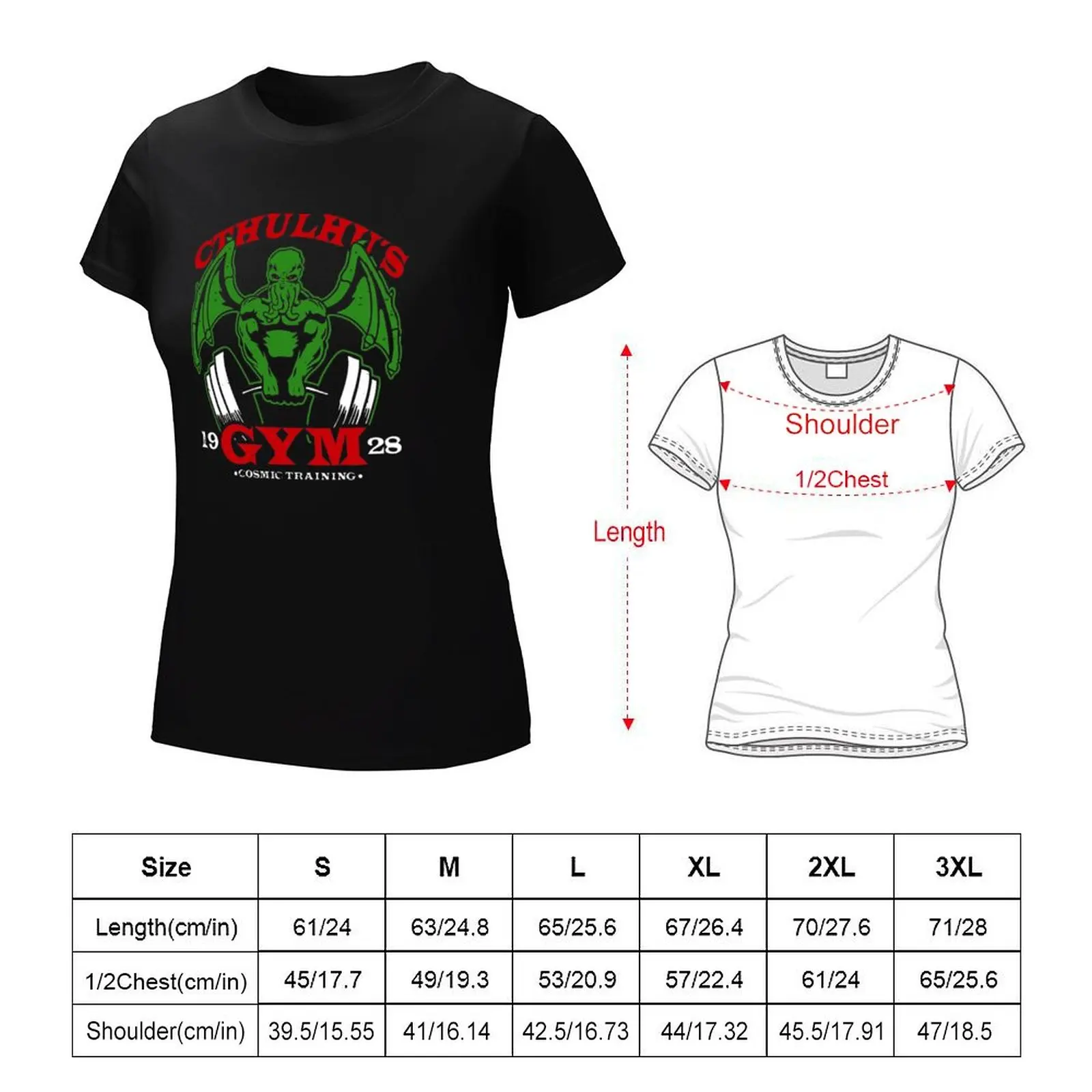 Cthulhus Gym T-Shirt cute clothes tops hippie clothes Female clothing white t shirts for Women