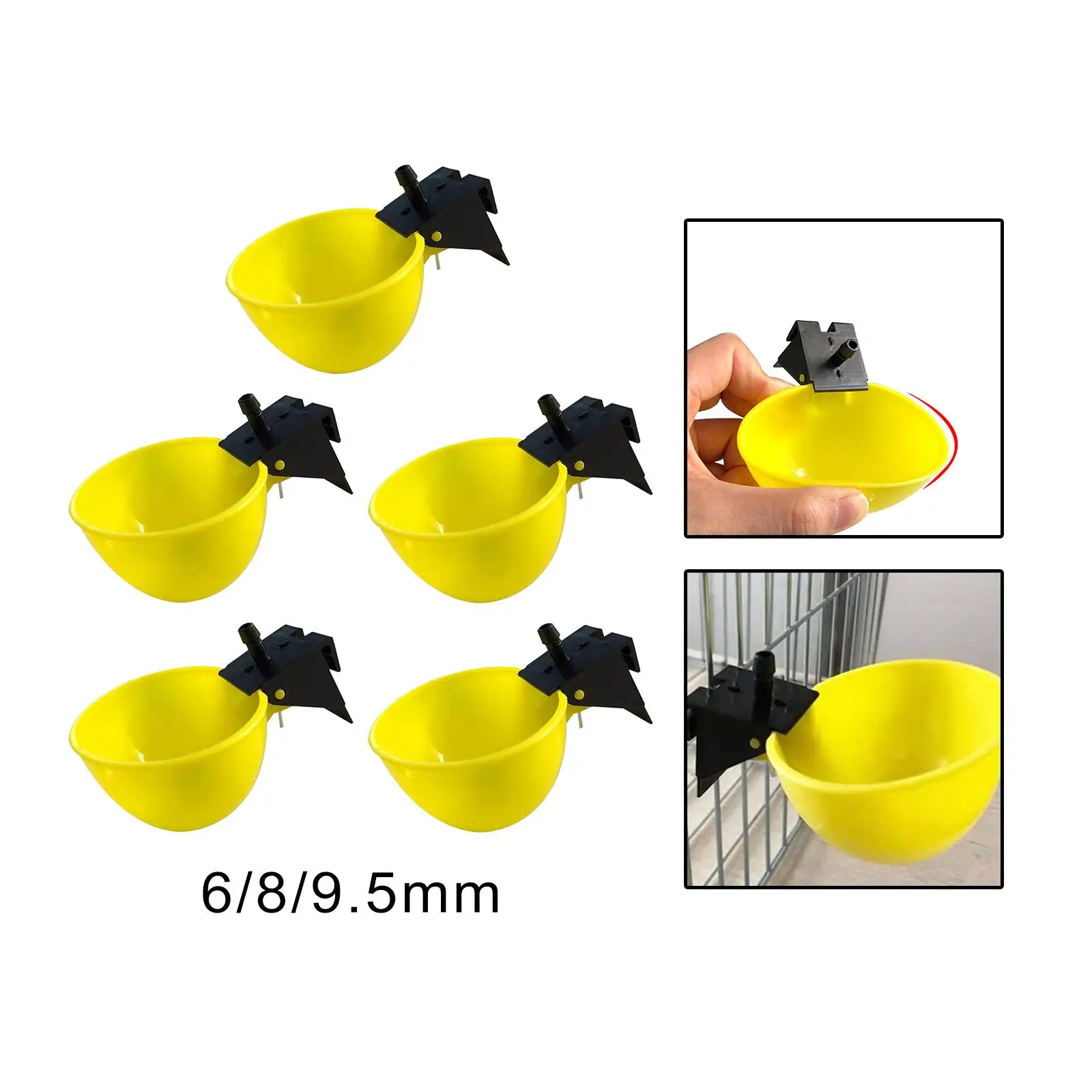 Pack of 5 automatic chicken waterers for chicks, birds, ducks