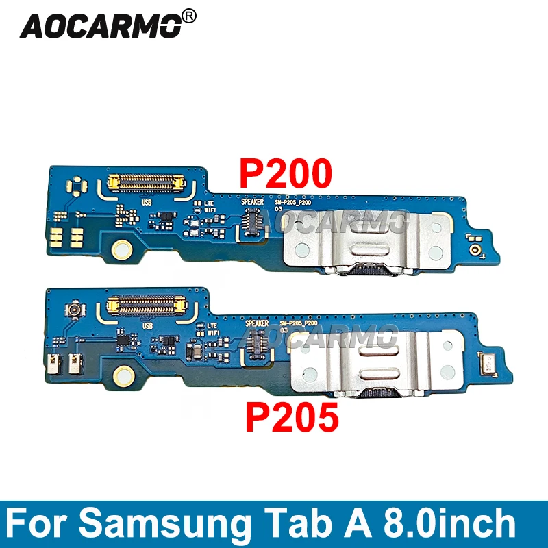 Aocarmo For Samsung Galaxy Tab A 8.0 inch P205 P200 USB Charging Port Charger Dock Flex Cable Repair Parts