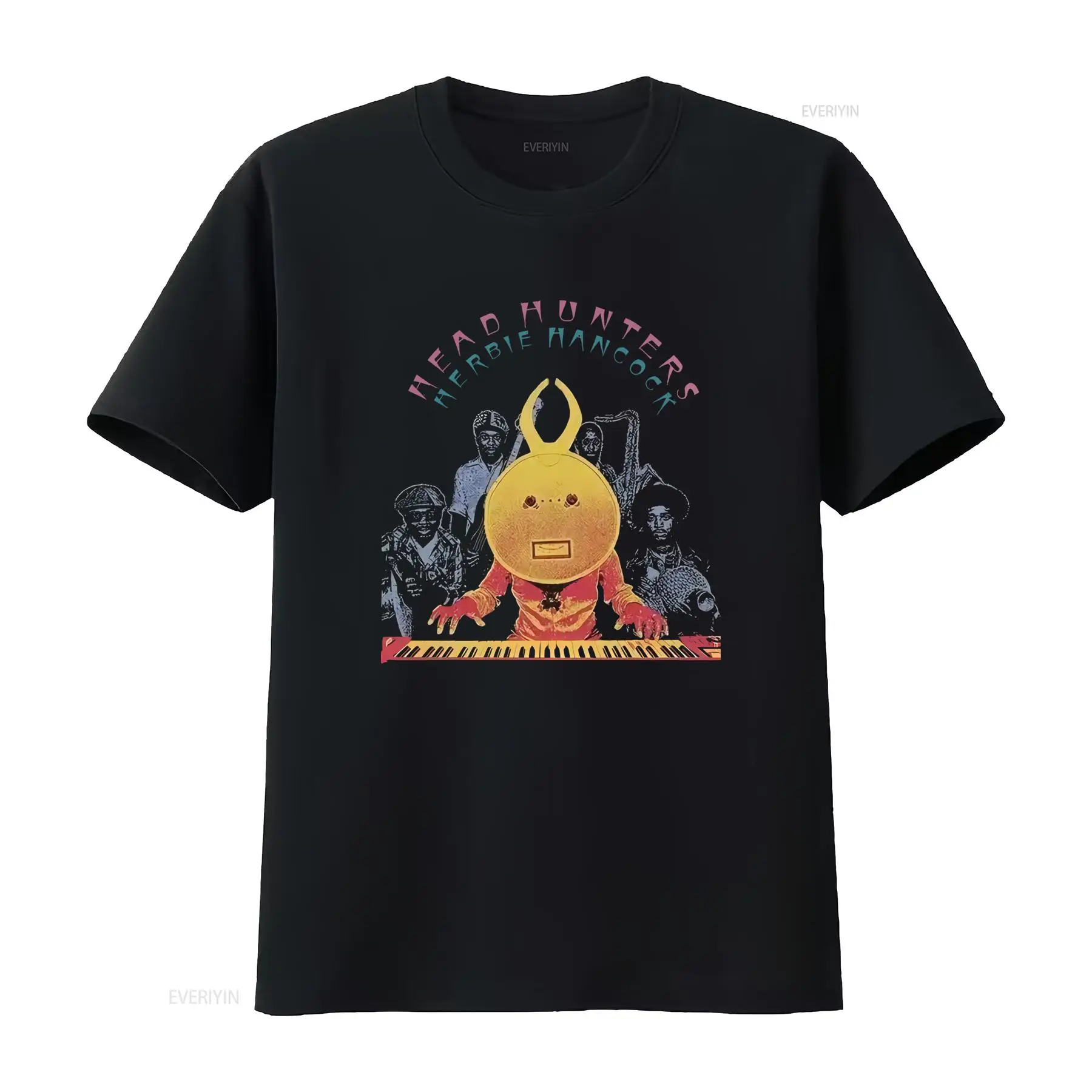 Vintage Herbie Hancock Headhunters Jazz Funk Printed T‑Shirt Unisex 100% Cotton Retro Music Streetwear Short Sleeve Tee