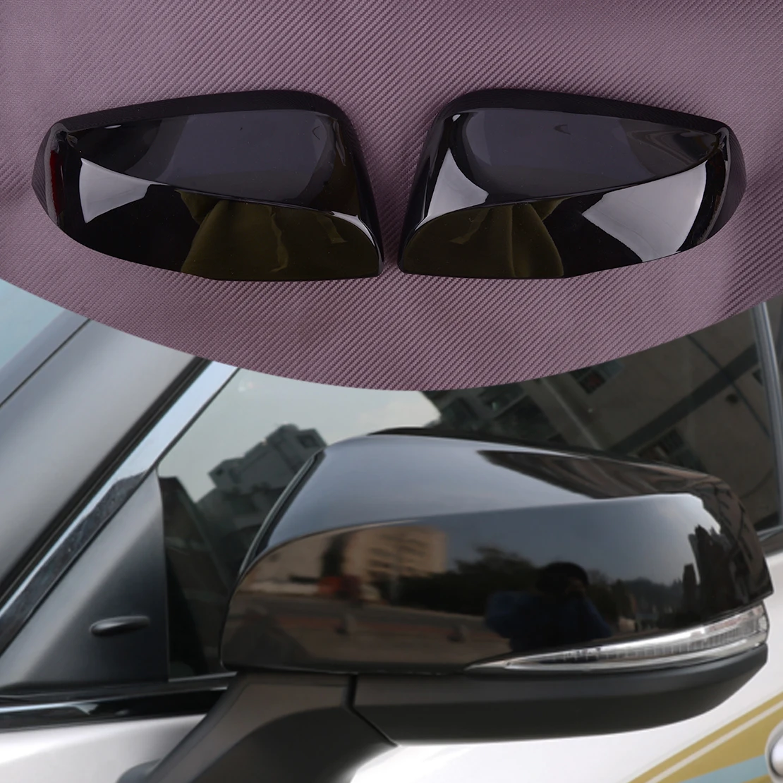 

1 Pair Car Side Rearview Mirror Trims Covers Fit For Toyota Tacoma 2022 2021 2020 2019 2018 2017 2016 Black ABS
