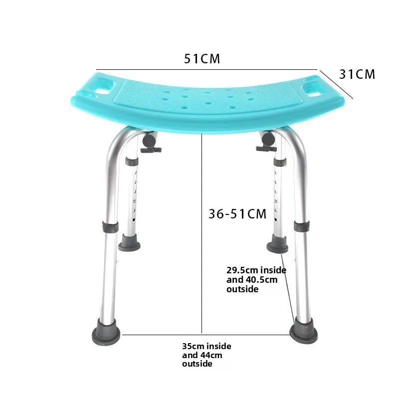 노인 및 임산부를위한 조정 가능한 미끄럼 방지 목욕 의자 경량 휴대용 샤워 의자 방수 욕실 의자
