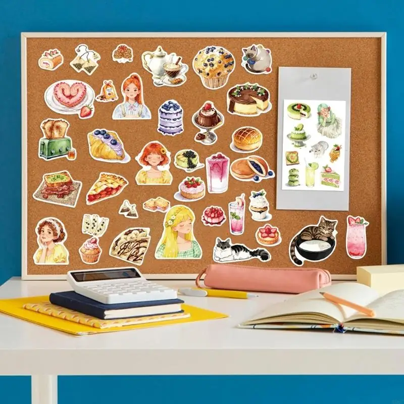 

24Pieces Countryside Puzzle Stickers For Tablets DIY Crafts Includes Sweets Drinks Characters And Reusable Adhesive 896C