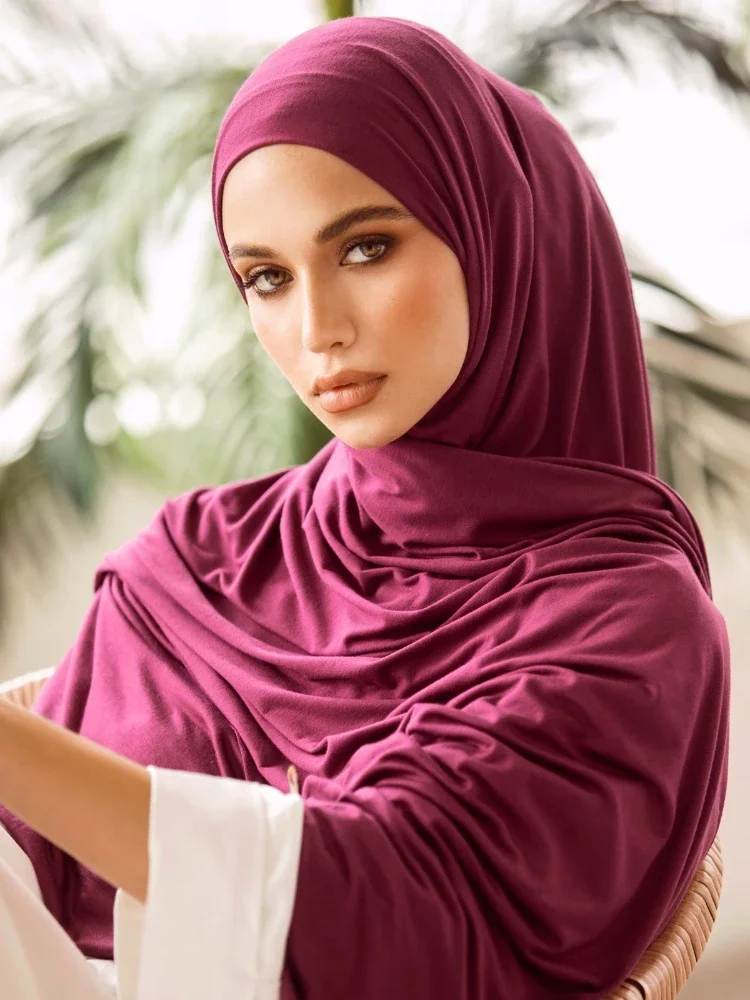 Big Size Jersey Hijab per donna turbante cotone mercerizzato Hijab sciarpa scialle turbanti per le donne Foulard sciarpe Ramadan Foulard