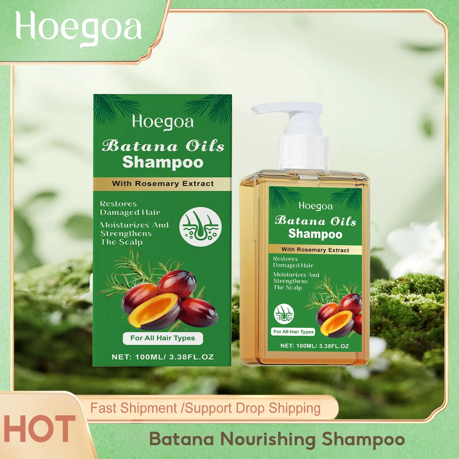 Hoegoa Banata Oil Shampoo Increase Growth Improving Thickening Scalp Massage Pure Plant Healthier Roots Hair Nourish Shampooes