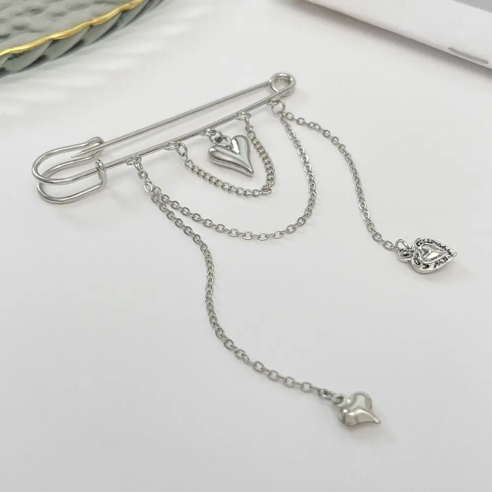 Exquisite Heart Pearl Bow Brooch Detachable Tassel Fixed Clothes Pin Pearl Button Clasps Jean Fit Tighten Buckle Loose Jeans
