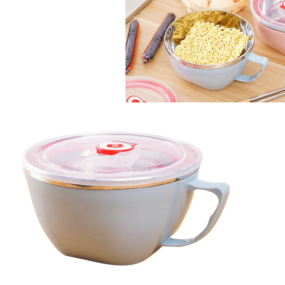 وعاء أطفال من الفولاذ المقاوم للصدأ مع غطاء حاوية حساء خارجية بلاستيكية من الدرجة الغذائية لتغذية الطفل أدوات مائدة خالية من مادة Bpa #3