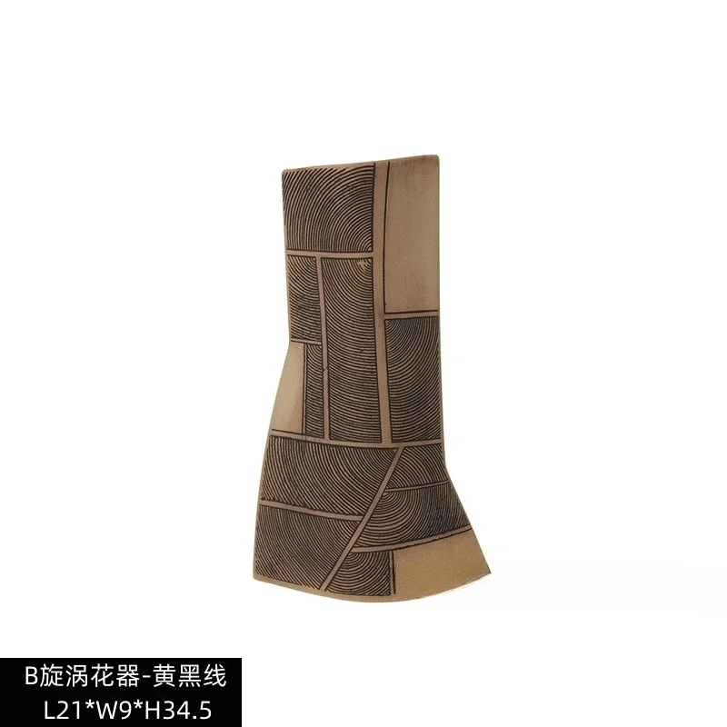 Moderne, minimalistische Kunstkeramikvase, nass und trocken