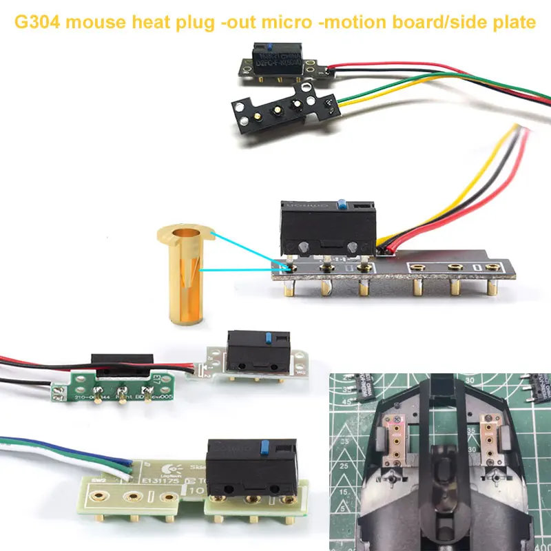 

Replacement Parts Compatible for G304 G305 Wireless Gaming Mouse Hot Plug Micro Switch Plate/Side Plate Maintenance