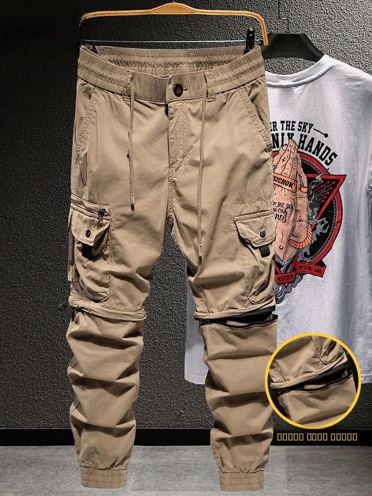 

American Sle Detachable orts Casual Men's Two-Piece Work Pants Loose Fit Large Size Tactical Leisure Pants