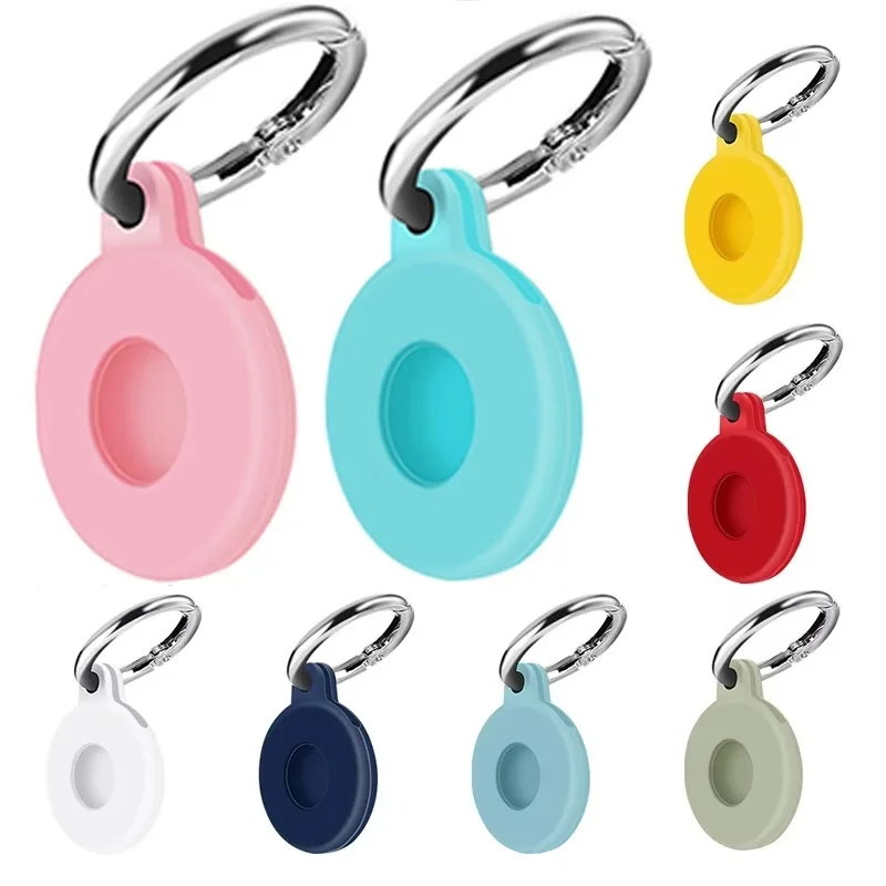 

Cover For Airtags Case Soft Silicone Protective Shell Tracker Accessories Anti-scratch Cover With Keychain Anti Loss Airtag Case