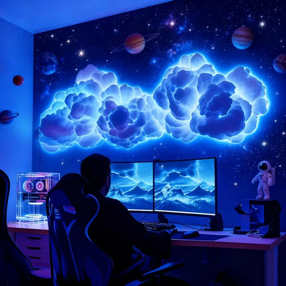 Thundercloud Night Light Thunder Cloud Lamp with Bluetooth-compatible APP Music Sync Color Changing Light USB Powered Sound Acti